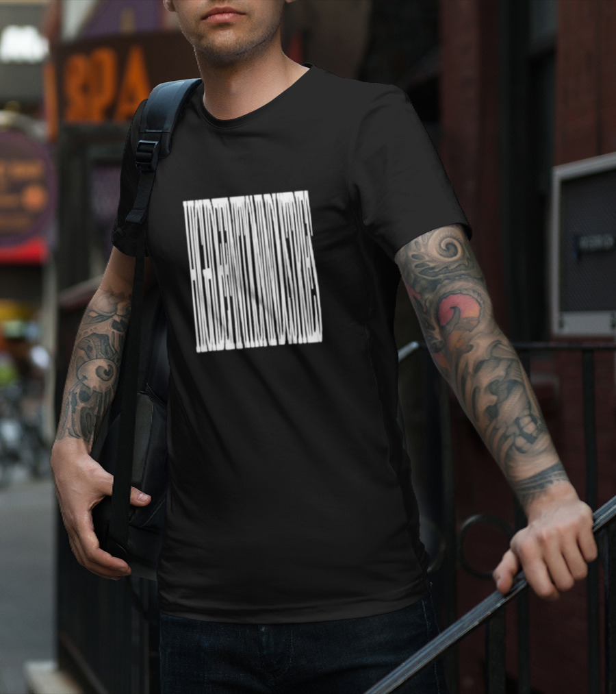 Hidden Industries Blue Barcode Puff Print T-Shirt