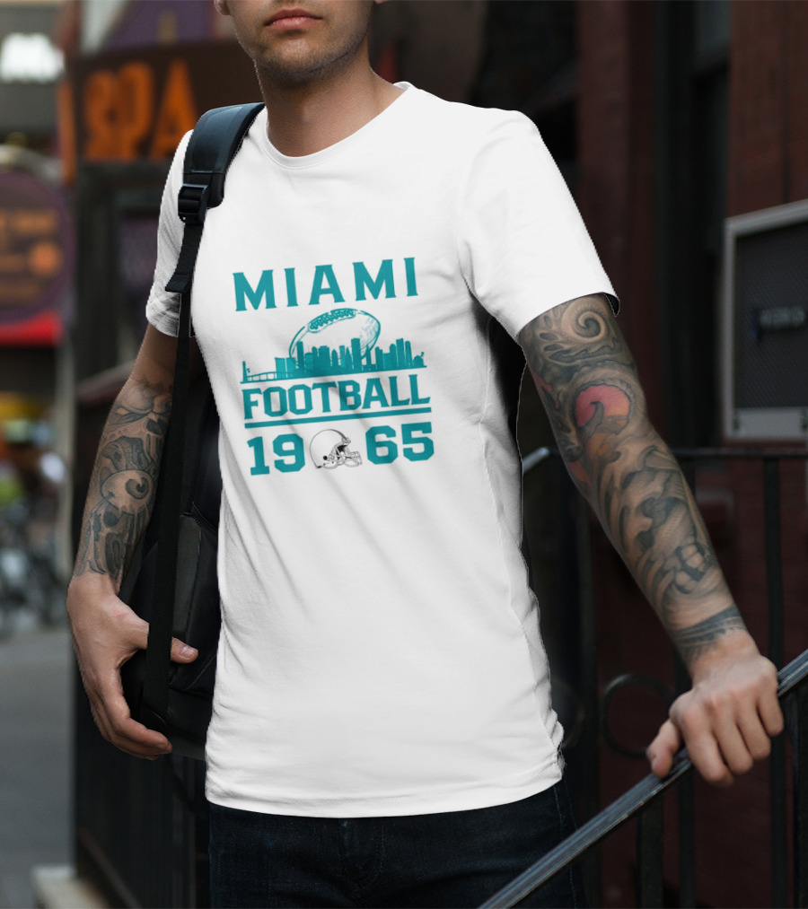 Miami Dolphins Football 1965 Skyline Miami Football 1965 T-Shirt