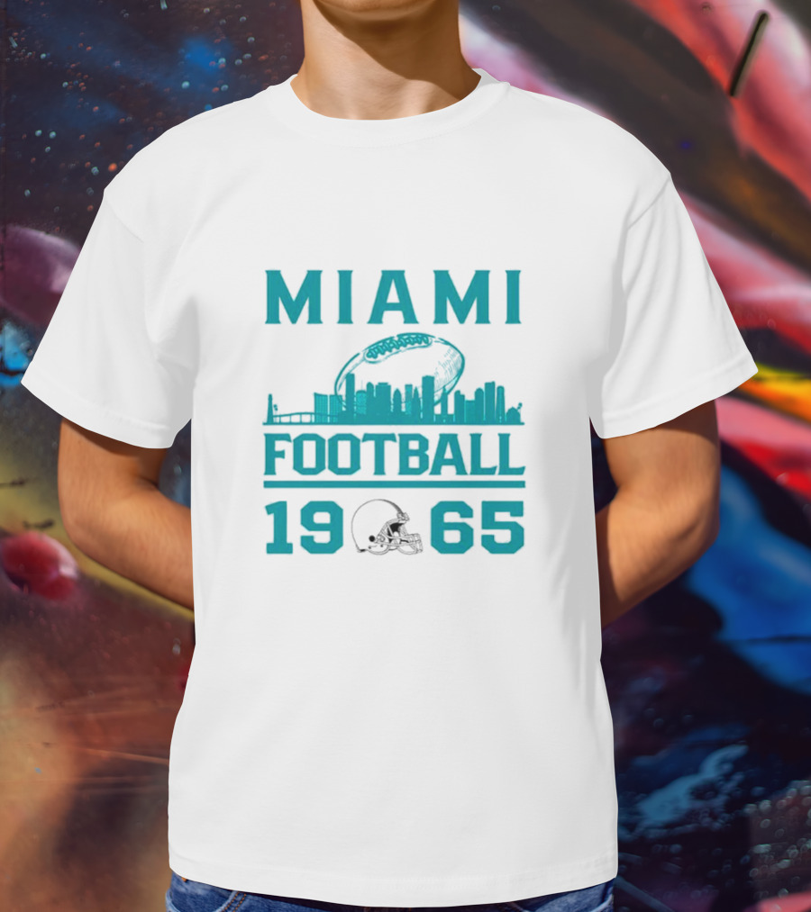 Miami Dolphins Football 1965 Skyline Miami Football 1965 T-Shirt