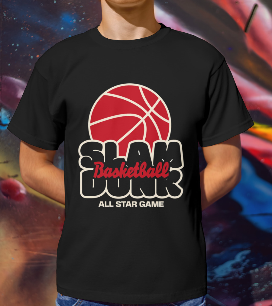 Slam Dunk Basketball All Star Game Red Basketball T-Shirt
