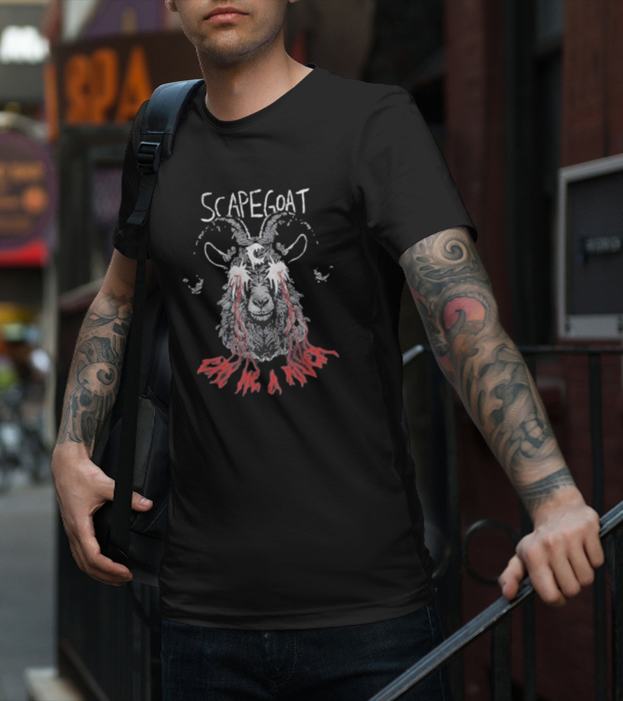 Scapegoat Cry Me A River Goat Illustration With Blood Tears T-Shirt