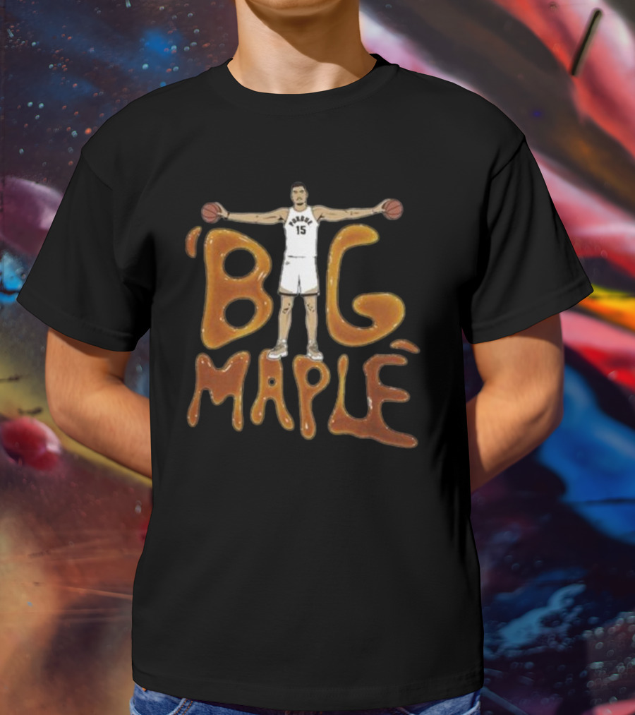 Zach Edey Big Maple Basketball Number 15 Dribbling T-Shirt