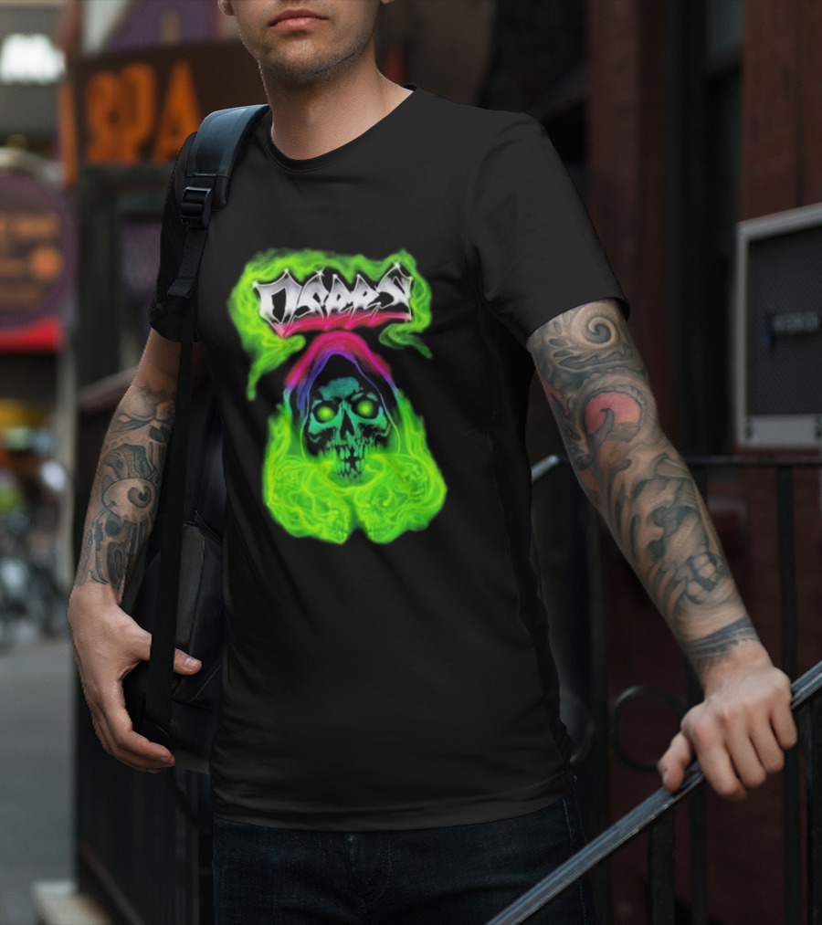 Osees Ghost Green Neon Skull Hoodie Collaboration T-Shirt