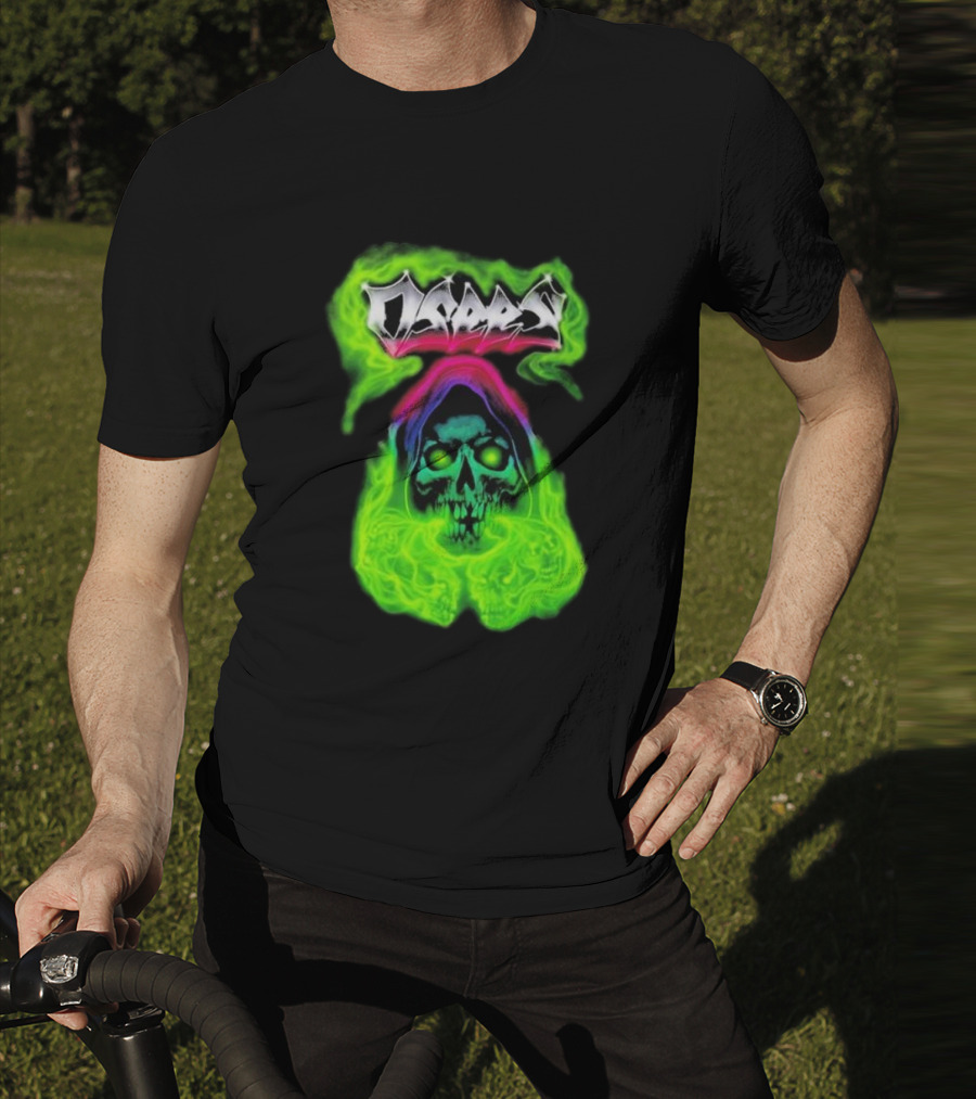 Osees Ghost Green Neon Skull Hoodie Collaboration T-Shirt