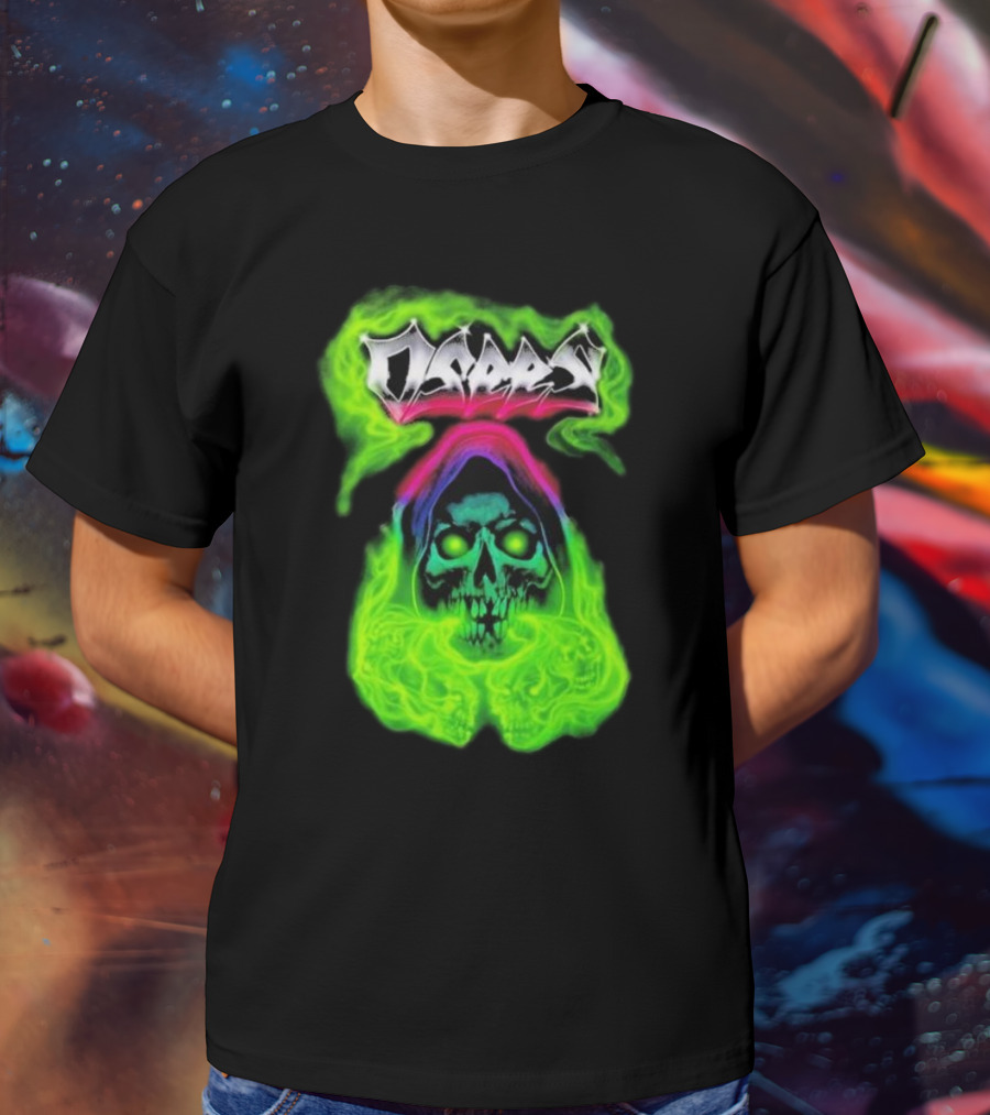 Osees Ghost Green Neon Skull Hoodie Collaboration T-Shirt