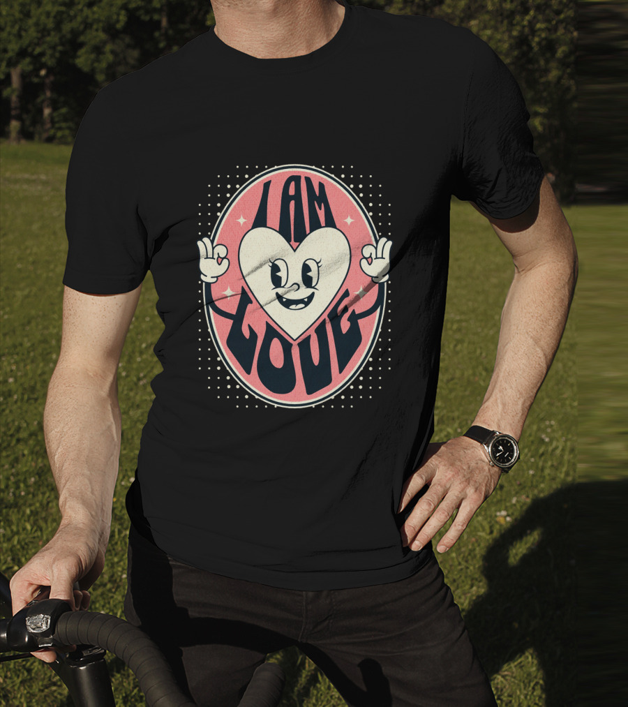 I Am Love Retro Heart Character Valentine's Day T-Shirt
