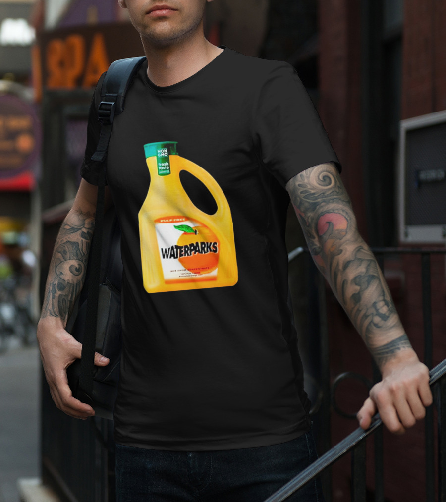 Waterparks Non-GMO Fresh Taste Orange Juice Pulp Free T-Shirt