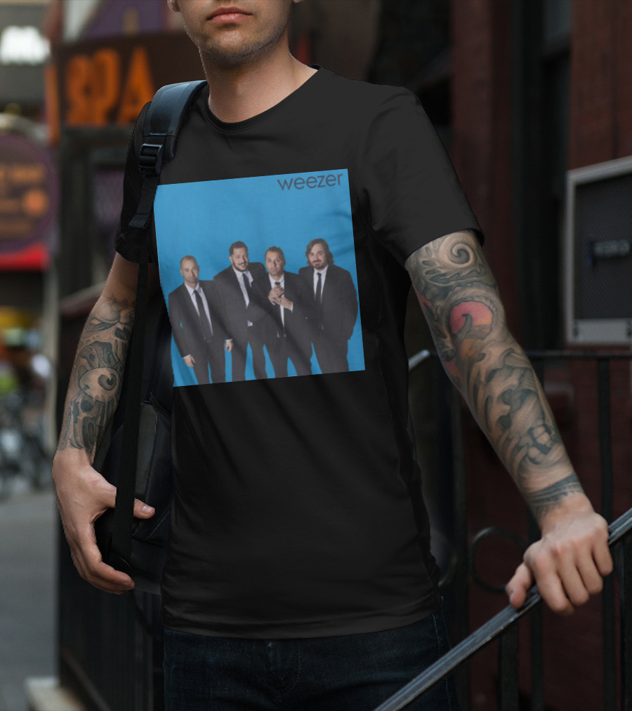 Weezer Impractical Jokers Blue Album Cover Homage T-Shirt