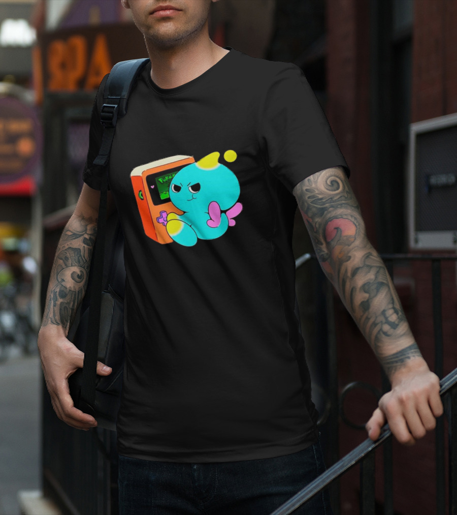 You Keep Playing Ur Silly Little Games Cartoon Creature With Game Console T-Shirt