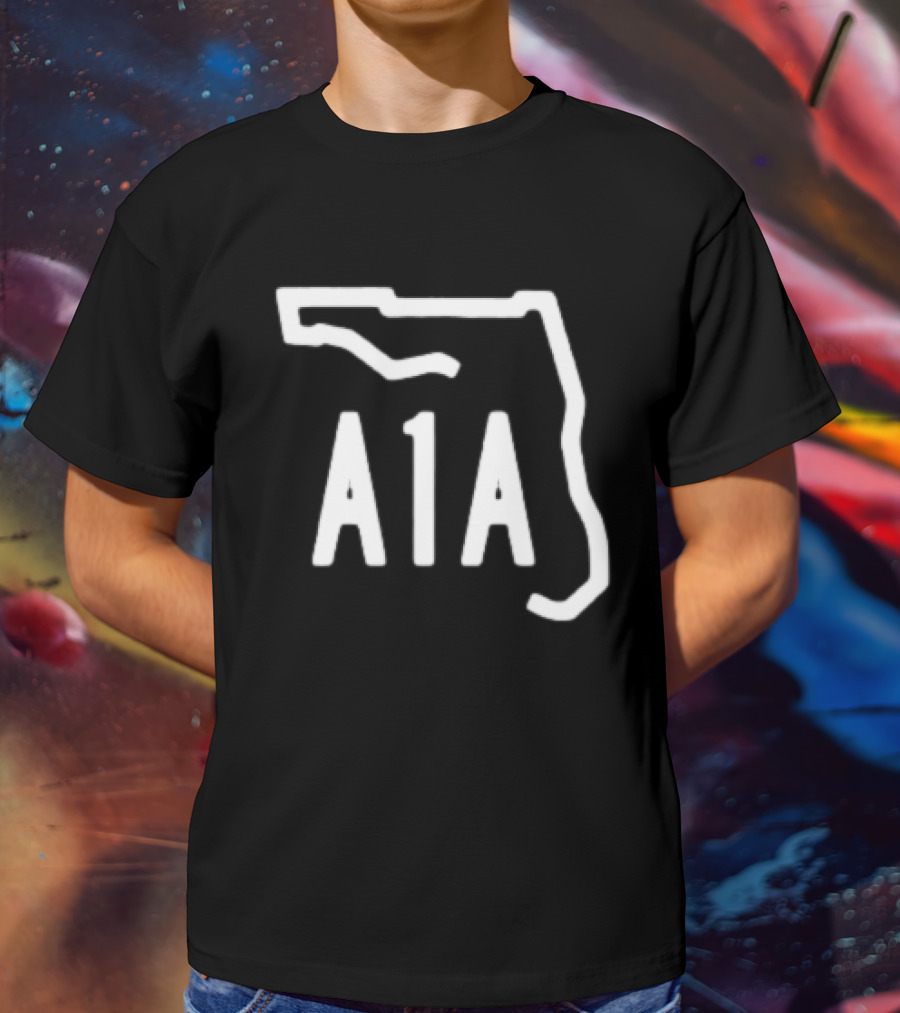 A1A Florida State Route Outline South Beach Atlantic Coast Highway T-Shirt