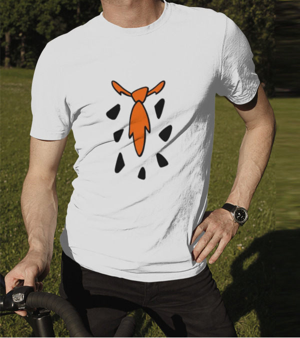 Fred Flintstone Costume Tie With Orange And Black T-Shirt