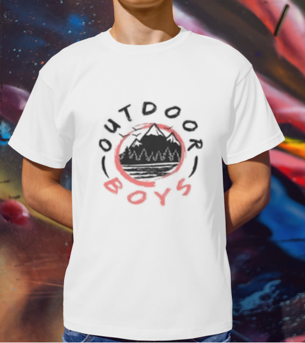Outdoor Boys Mountain Adventure Circle Forest T-Shirt