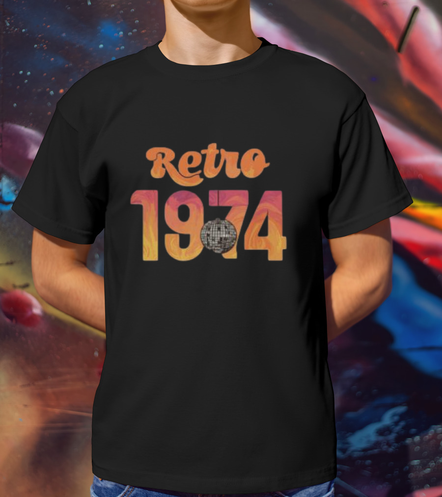 Retro 1974 Disco Fever Party With Vintage Vibe T-Shirt