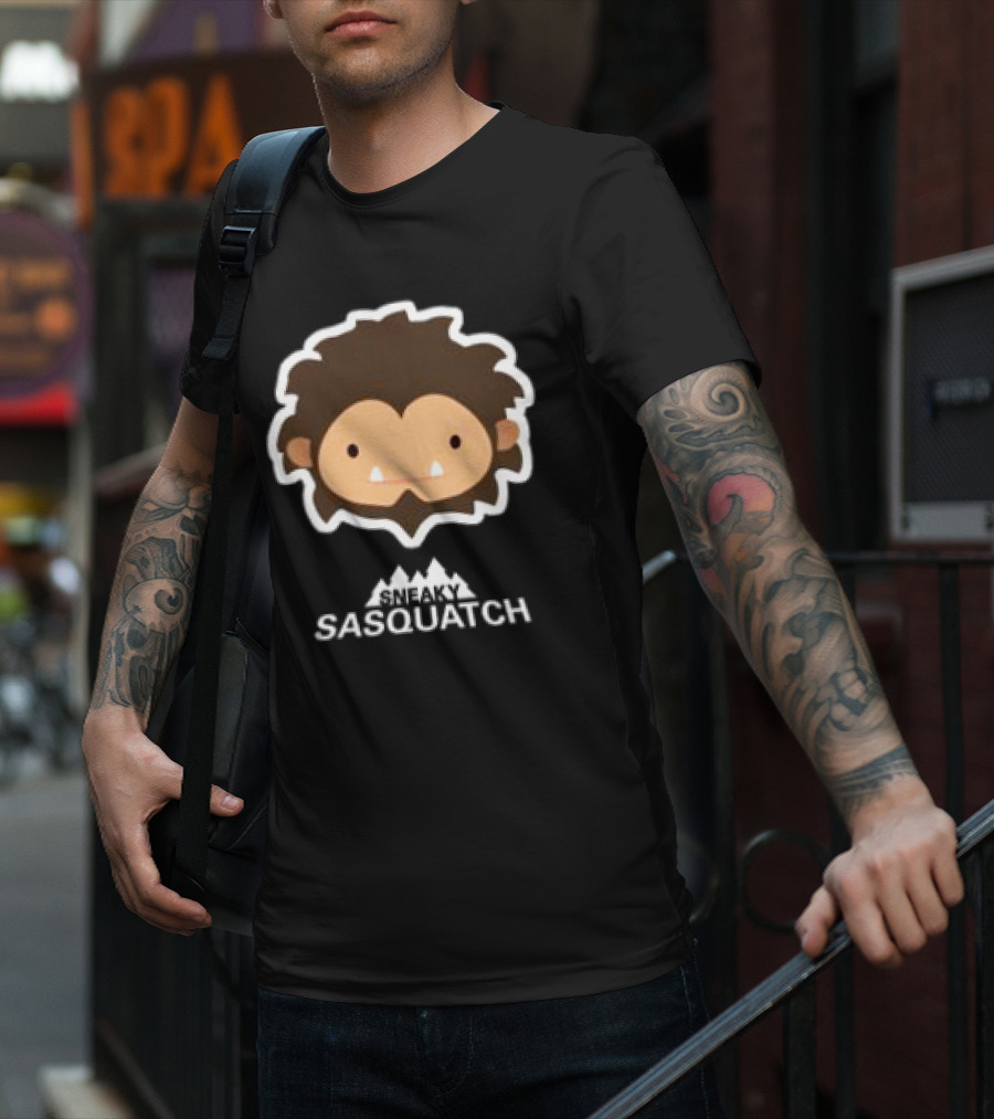 Sneaky Sasquatch Head On Black Gildan Ultra Cotton T-Shirt