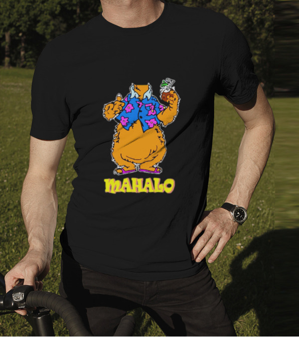 Tammy Mahalo Tropical Bear In Hawaiian Shirt With Drink T-Shirt