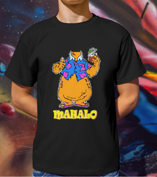 Tammy Mahalo Tropical Bear In Hawaiian Shirt With Drink T-Shirt