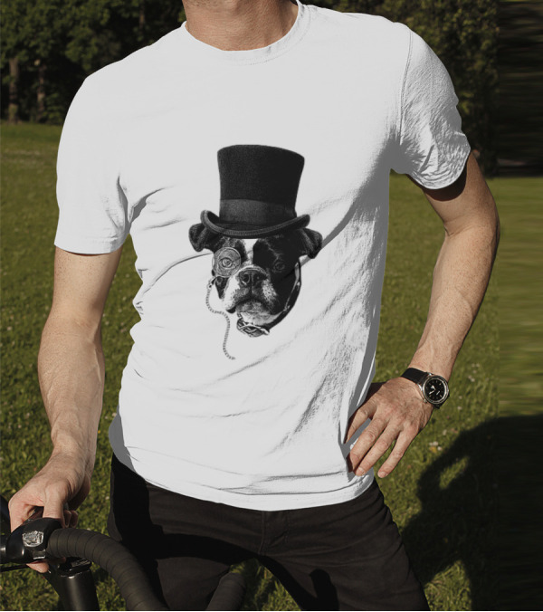 Winston Howl III Monocle Dog Top Hat T-Shirt