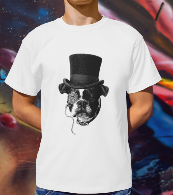 Winston Howl III Monocle Dog Top Hat T-Shirt