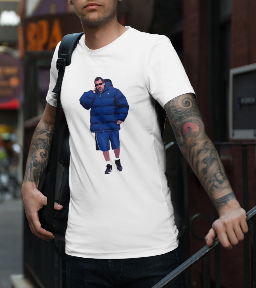 Fakehandshake Hot N Cold Walking In Puffer Jacket And Shorts T-Shirt