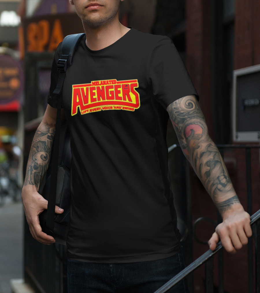 Melanated Avengers Lift Every Voice And Swing Bold Red Yellow Iconic T-Shirt