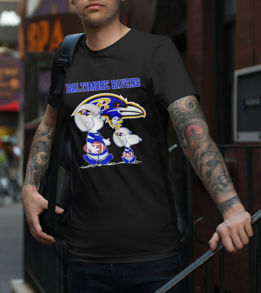 Baltimore Ravens Snoopy Football Helmets Ravens T-Shirt