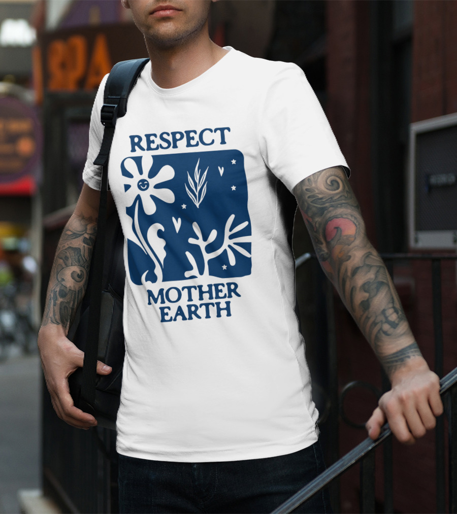 Respect Mother Earth Flower Stars Boho T-Shirt