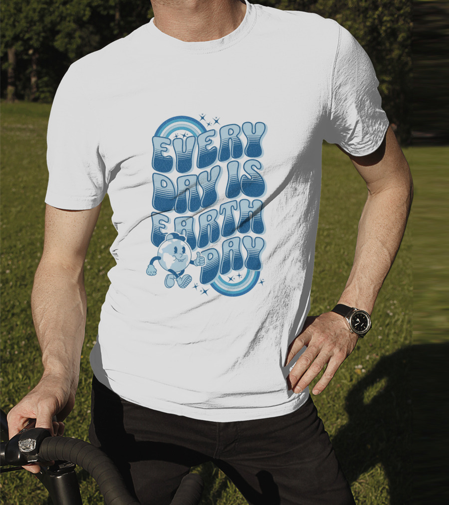 Every Day Is Earth Day Cartoon Planet T-Shirt
