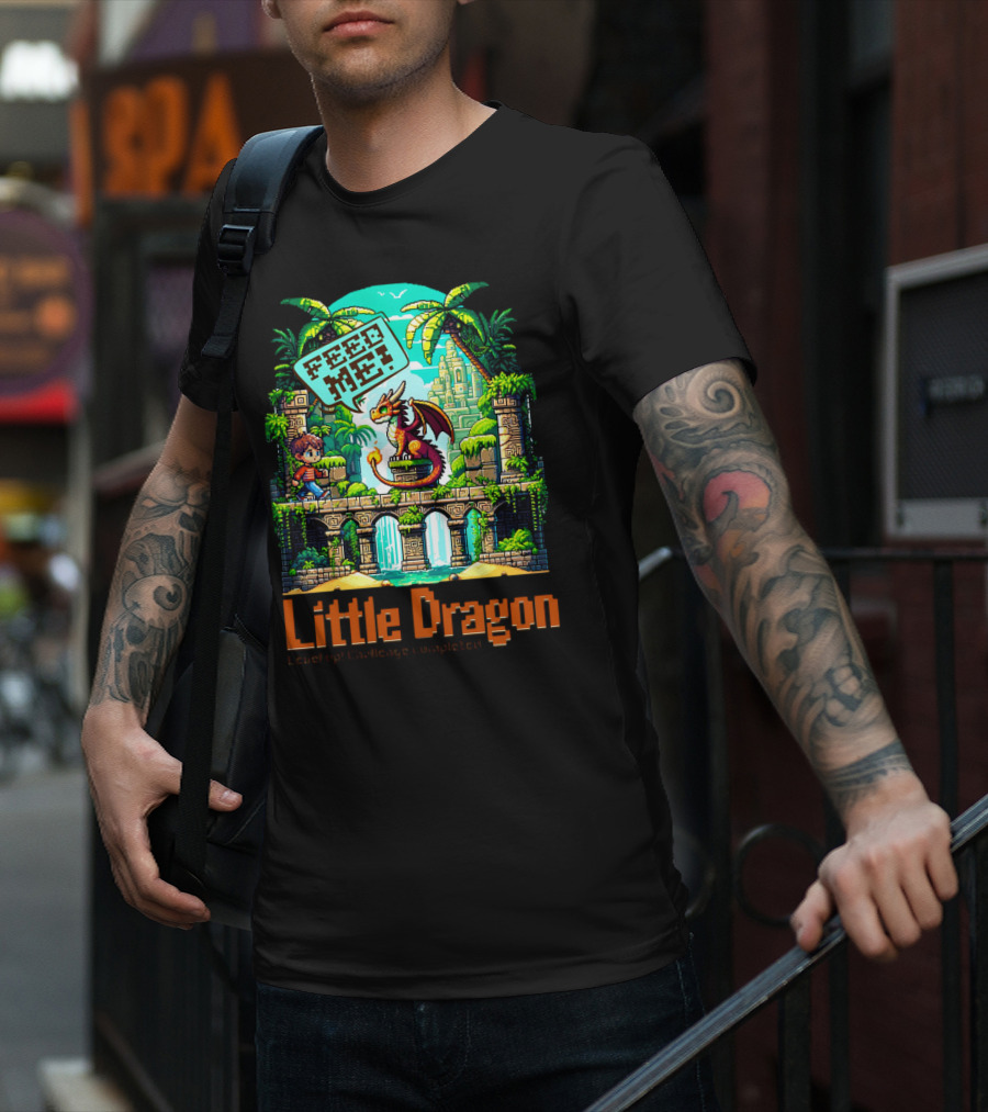 Little Dragon Feed Me Level Up Challenge Completed T-Shirt