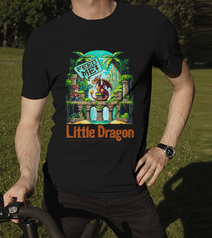 Little Dragon Feed Me Level Up Challenge Completed T-Shirt