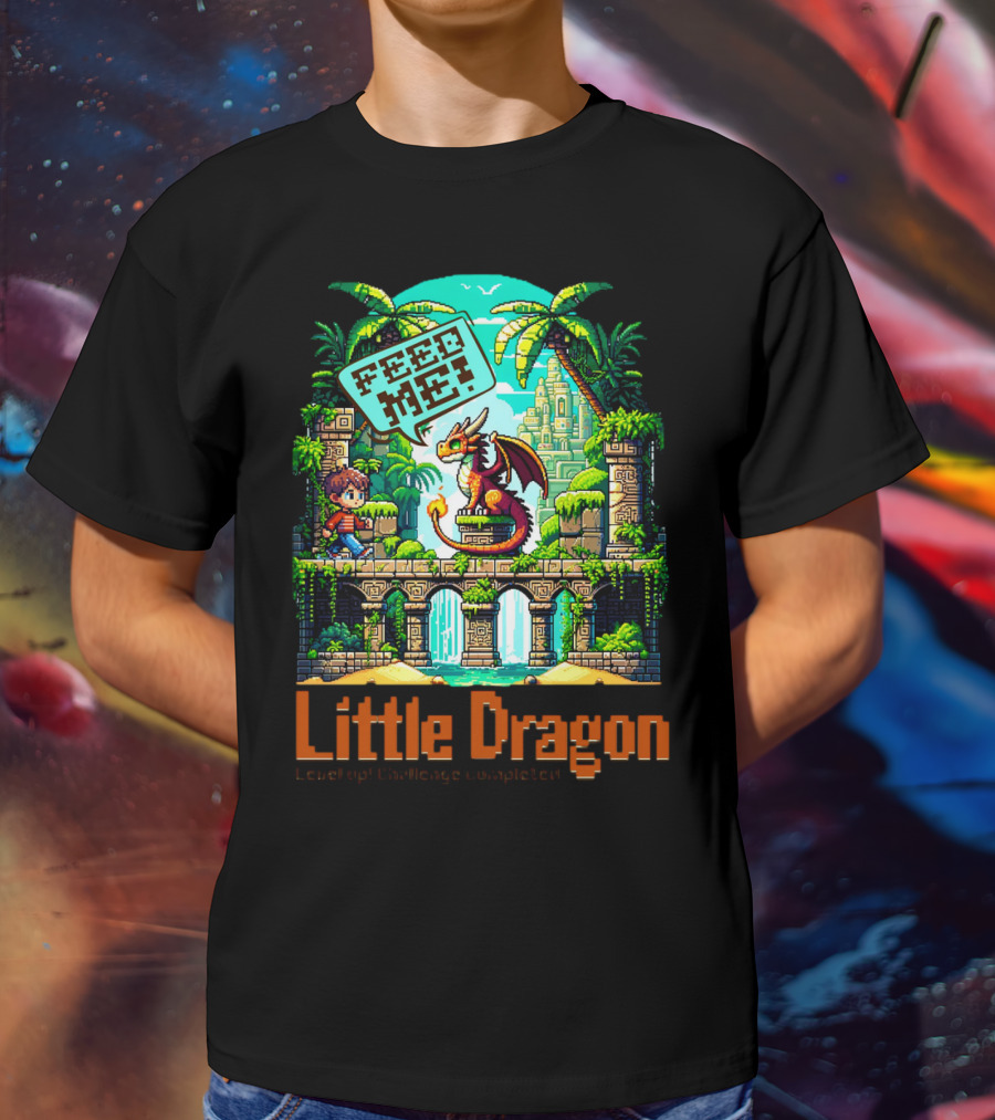 Little Dragon Feed Me Level Up Challenge Completed T-Shirt