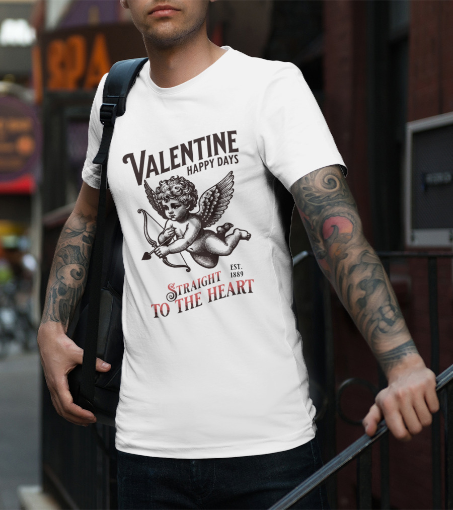 Valentine Happy Days Straight To The Heart Est. 1889 T-Shirt