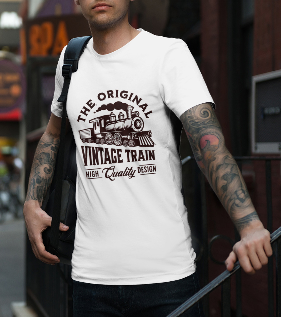 The Original Vintage Train High Quality T-Shirt