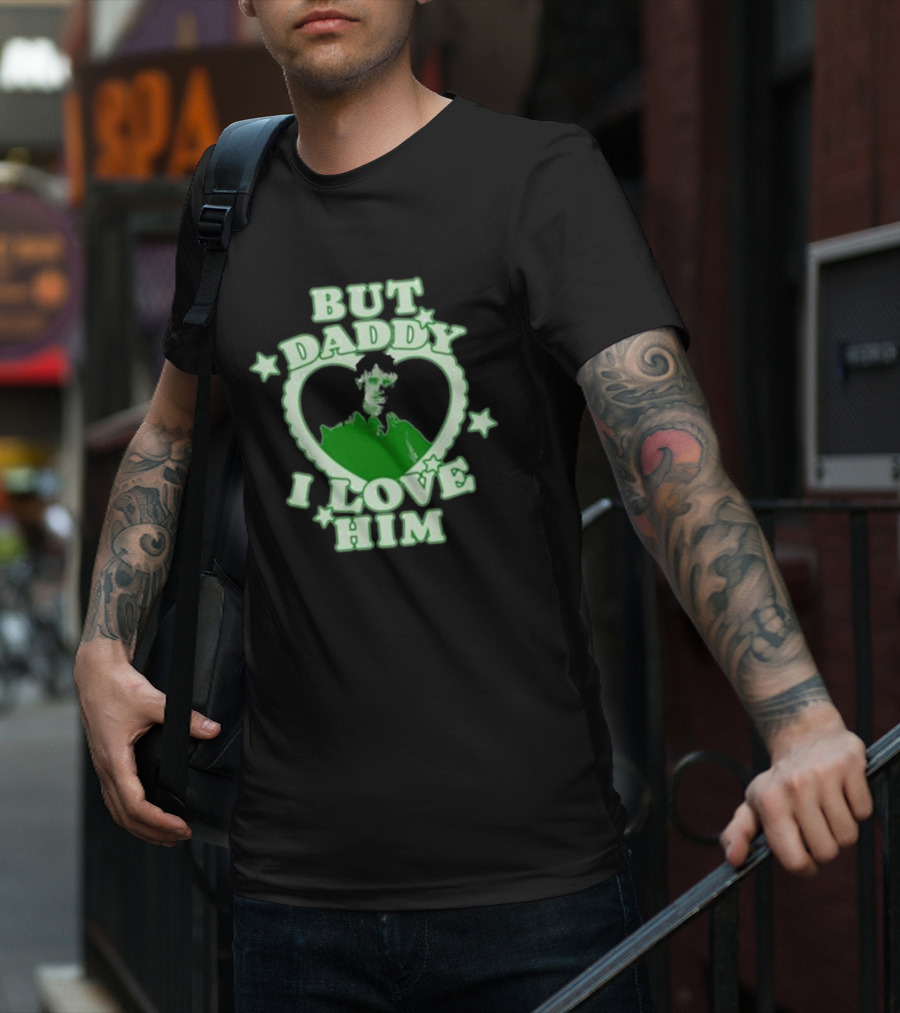 But Daddy I Love Him Draco Malfoy Heart Stars Green Text T-Shirt