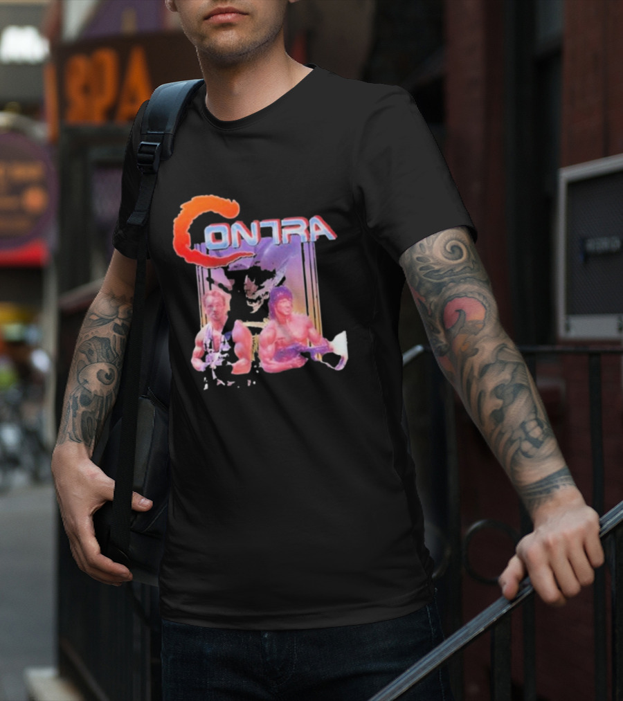Contra Game Rambo The Terminator Fan Retro Gaming Iconic Duo T-Shirt