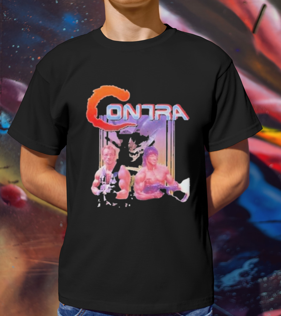 Contra Game Rambo The Terminator Fan Retro Gaming Iconic Duo T-Shirt