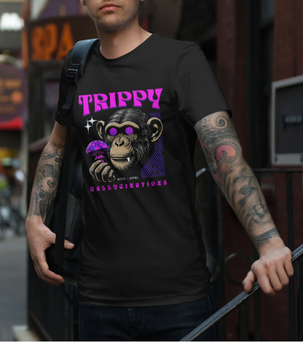 Trippy Hallucinations Chimpanzee Kittl Apprl T-Shirt