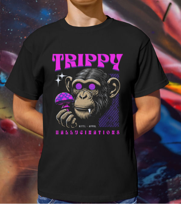 Trippy Hallucinations Chimpanzee Kittl Apprl T-Shirt