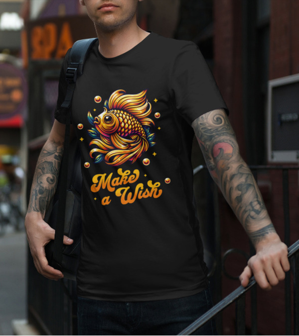 Golden Make A Wish Fish T-Shirt
