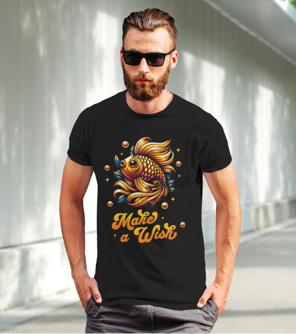 Golden Make A Wish Fish T-Shirt
