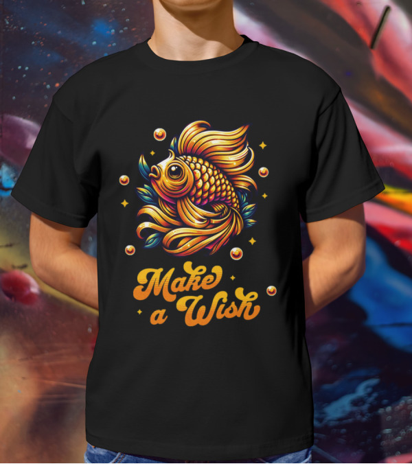 Golden Make A Wish Fish T-Shirt