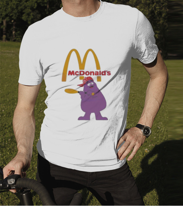 Grimace McDonald's Baseball Cap And Bat T-Shirt