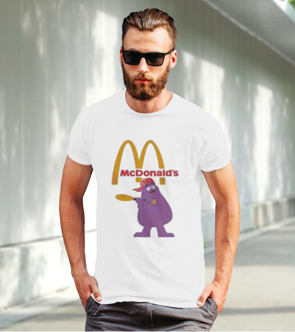 Grimace McDonald's Baseball Cap And Bat T-Shirt