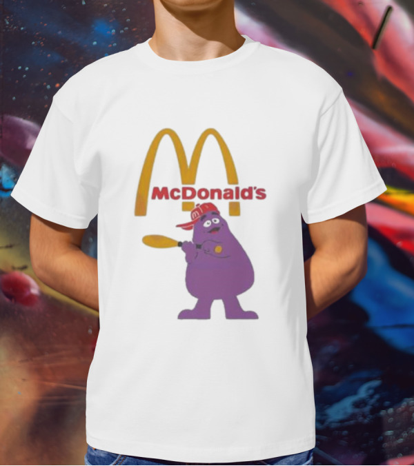 Grimace McDonald's Baseball Cap And Bat T-Shirt