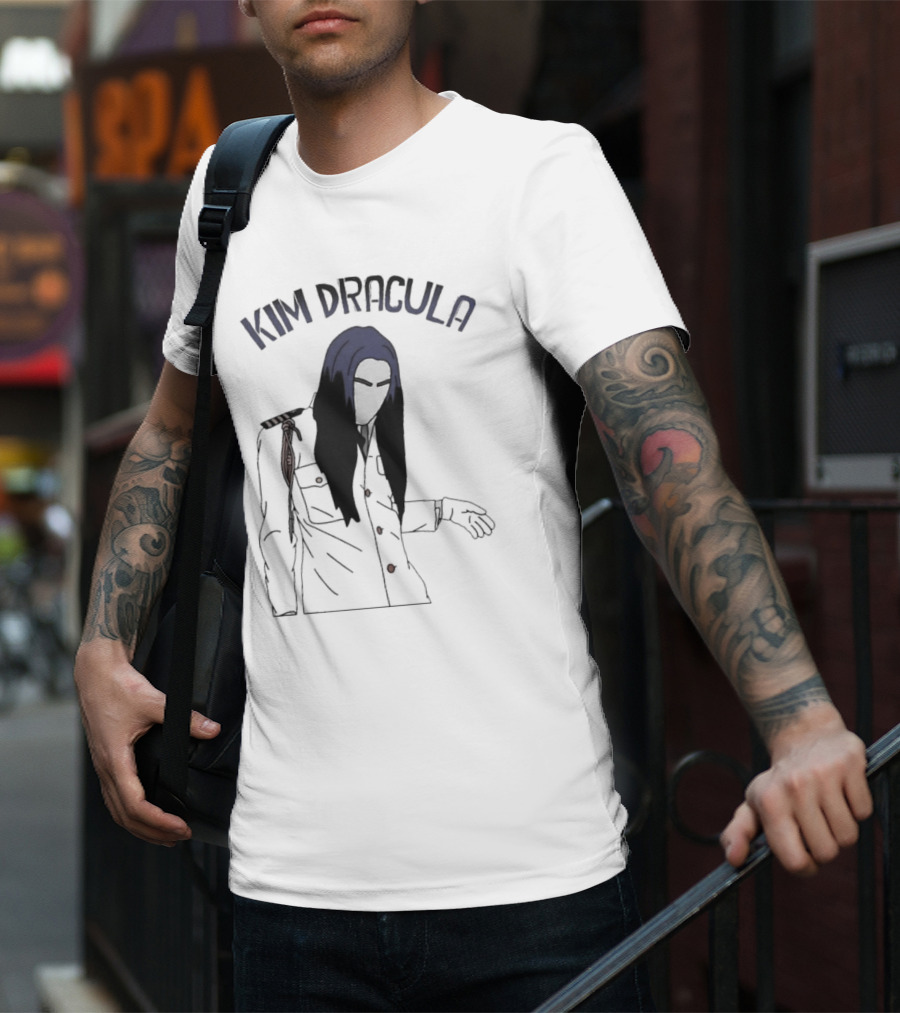 Kim Dracula Mysterious Long-Haired Figure In Military Jacket T-Shirt