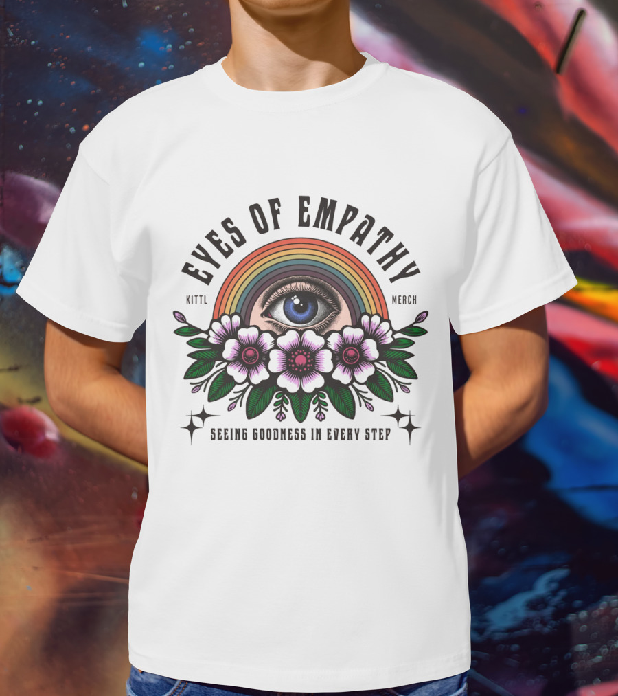 Eyes Of Empathy One Eye Rainbow Flower Decoration T-Shirt