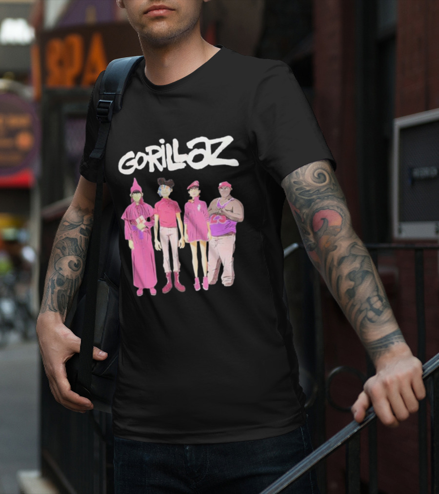 Gorillaz Cracker Island Characters Pink Outfits T-Shirt