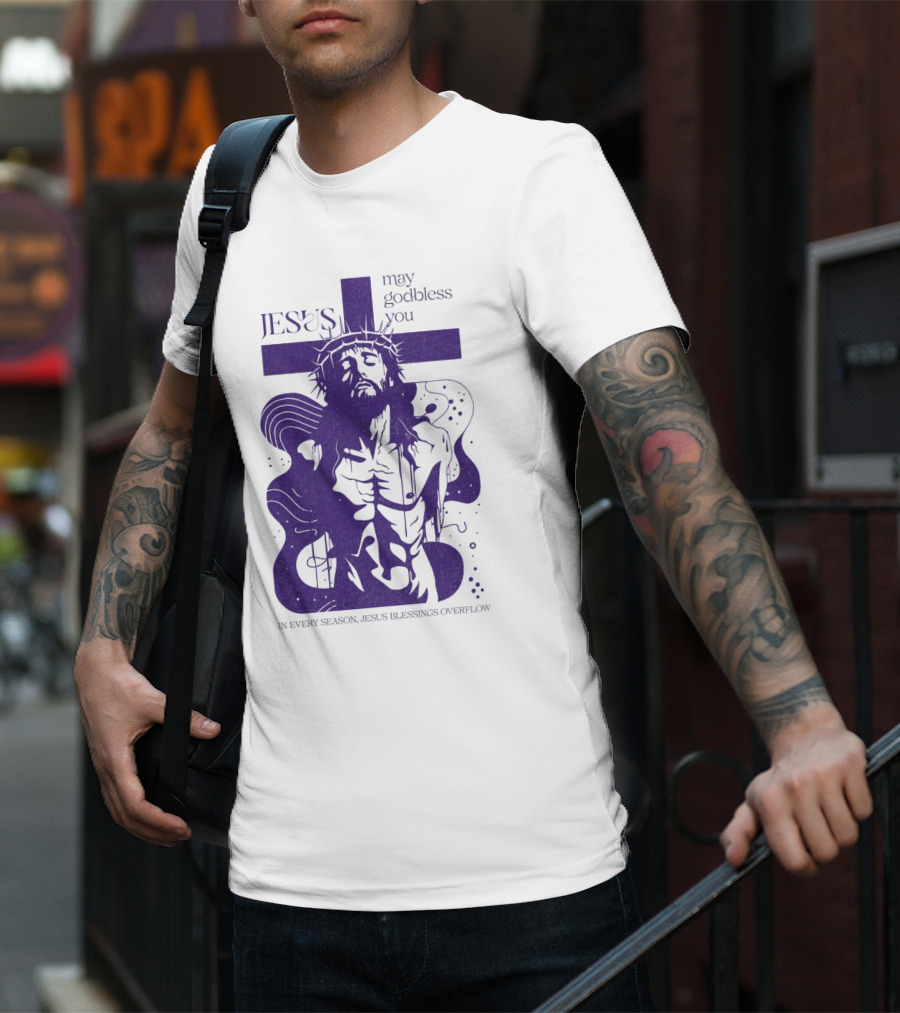 Jesus Vintage May God Bless You In Every Season Jesus Blessings Overflow T-Shirt