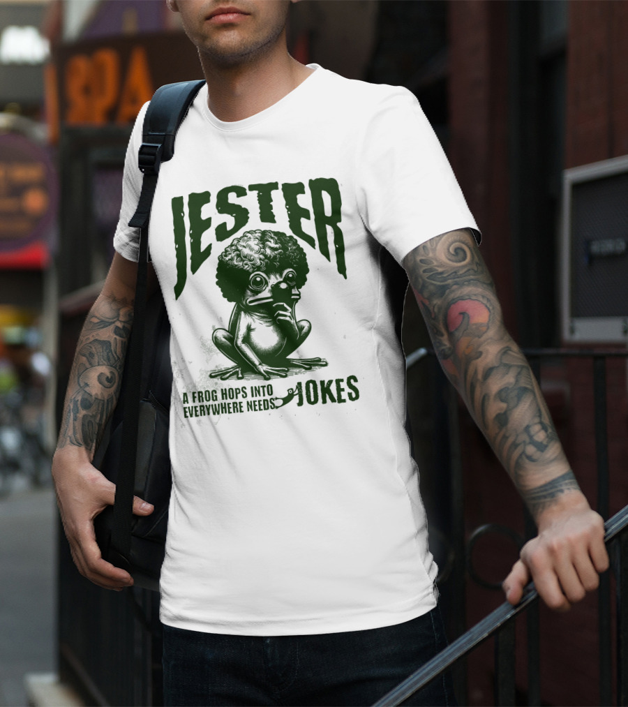 Jester Frog Hops Into Everywhere Needs Jokes T-Shirt