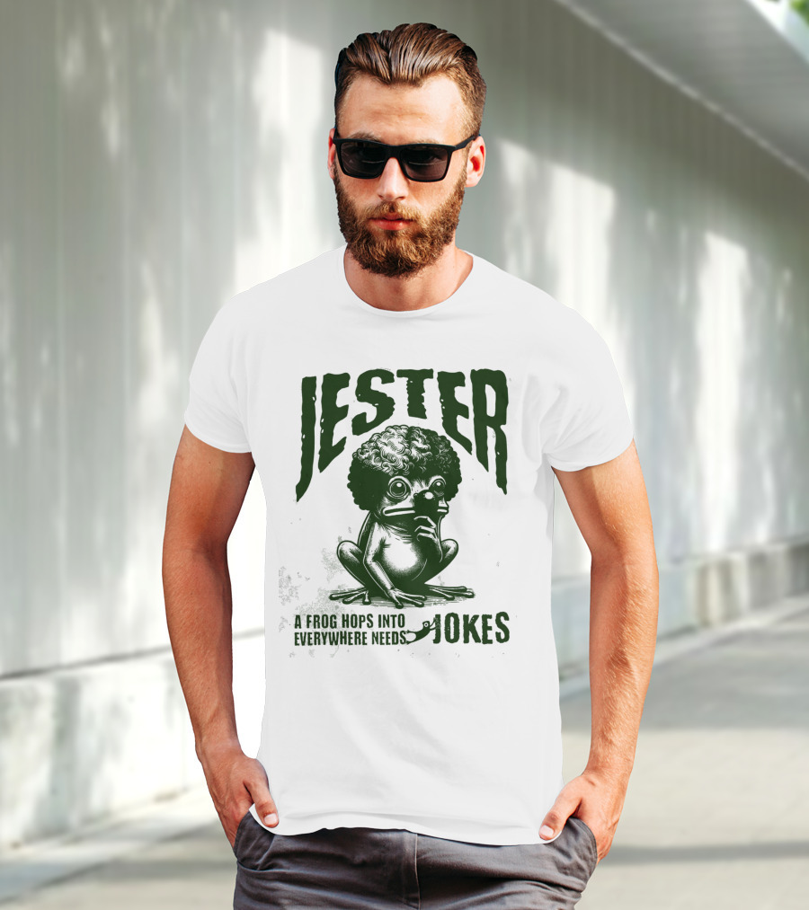 Jester Frog Hops Into Everywhere Needs Jokes T-Shirt