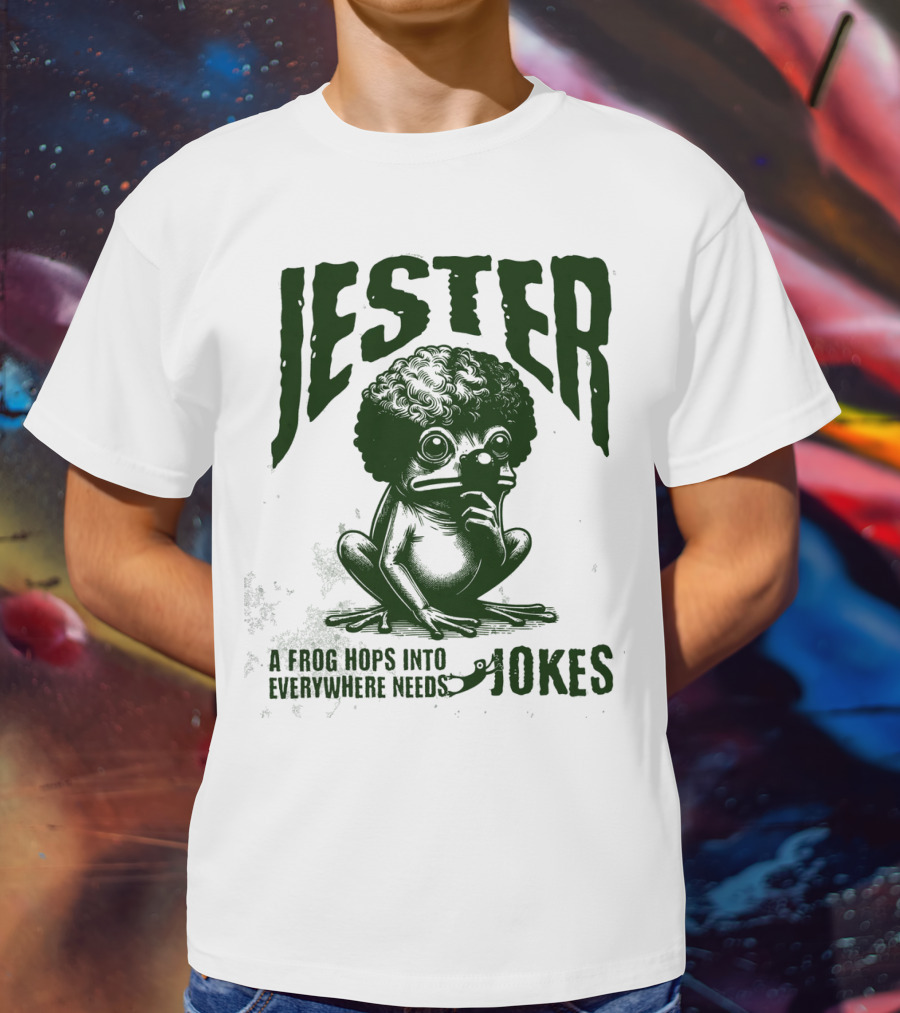 Jester Frog Hops Into Everywhere Needs Jokes T-Shirt